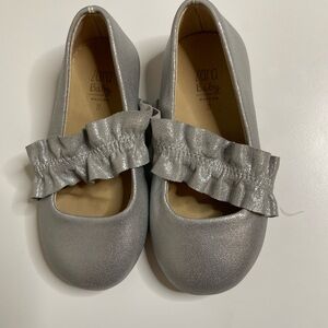 2 For $10  Zara Baby Silver Ballet Flats size 21